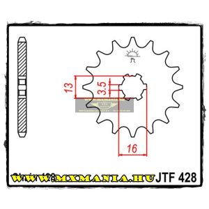 JT Sprockets első lánckerék, 428, Suzuki DS/JR/RM/TS Yamaha YZ