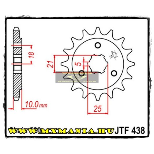 JT Sprockets első lánckerék, 438, Suzuki DR750/DR800