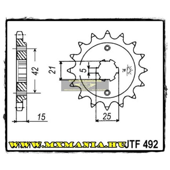 JT Sprockets első lánckerék, 492, Ducati 500-600 SL Pantah Sports