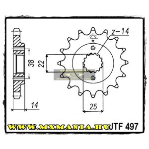 JT Sprockets első lánckerék, 497, Ducati 750 F1