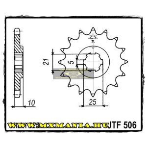 JT Sprockets első lánckerék, 506, Kawasaki KH/S1