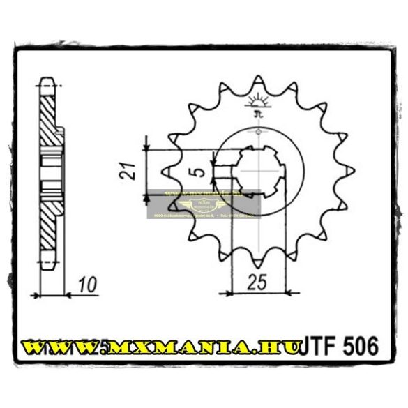 JT Sprockets első lánckerék, 506, Kawasaki KH/S1