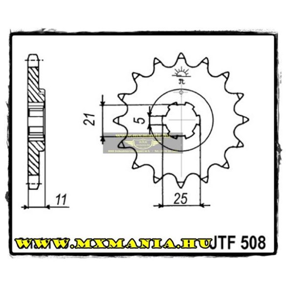 JT Sprockets első lánckerék, 508, Cagiva 350 ALA Rossa Trail, Kawasaki KH/H2