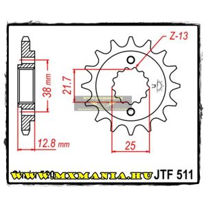 JT Sprockets első lánckerék, 511, Kawasaki KL/KLX/KLR