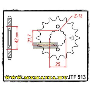 JT Sprockets első lánckerék, 513, Utcai-Suzuki,/Kawasaki/Yamaha