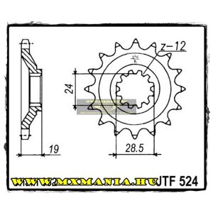 JT Sprockets első lánckerék, 524, Kawasaki GPZ/ZX