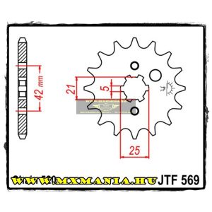 JT Sprockets első lánckerék, R 569, Yamaha/Kawasaki motorokhoz