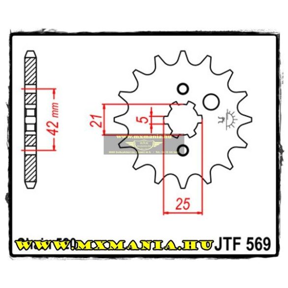 JT Sprockets első lánckerék, R 569, Yamaha/Kawasaki motorokhoz