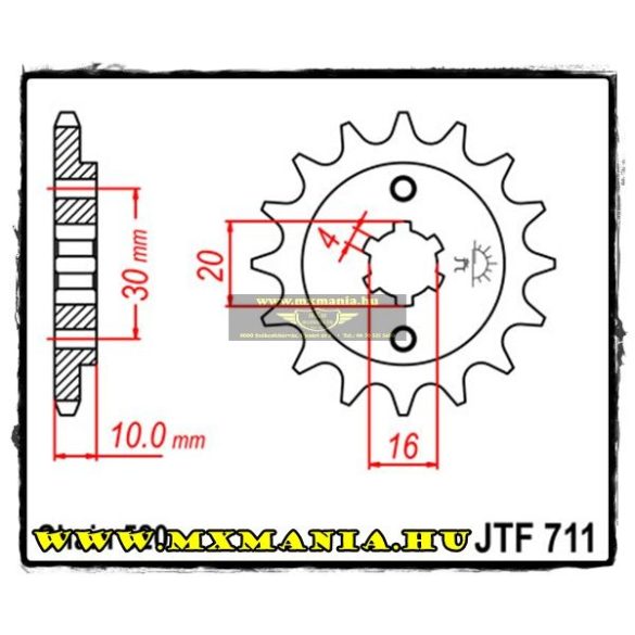 JT Sprockets első lánckerék, 711, Cagiva 125