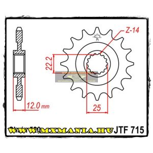 JT Sprockets első lánckerék, 715, Gas-Gas modellekhez