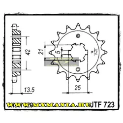   JT Sprockets első lánckerék, 723, Cagiva Road 350 Elefant Paris Dakar