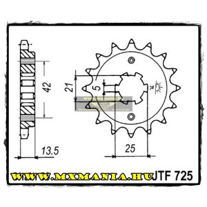 JT Sprockets első lánckerék, 725, Cagiva 350/650 és Ducati650/750 motorokhoz