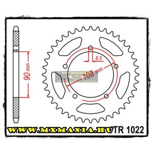 JT Sprockets hátsó lánckerék, 1022, Ducati utcai motorokhoz