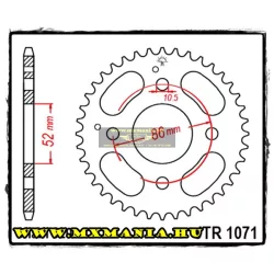 JT Sprockets hátsó lánckerék, 1071, Kymco AT