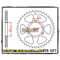 JT Sprockets hátsó lánckerék, 1077, Rieju Road 50
