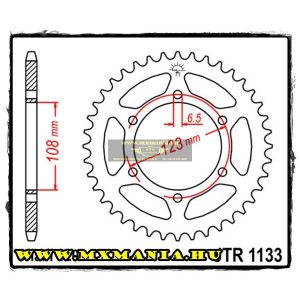 JT Sprockets hátsó lánckerék, 1133, Motor Hispania Road, Aprilia Road, Derbi Road, Peugeot Road