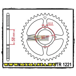 JT Sprockets hátsó lánckerék, 1221, Honda Road CBR125 R