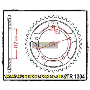 JT Sprockets hátsó lánckerék, 1304, Honda utcai motorokhoz