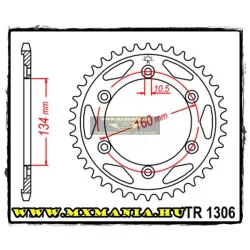 JT Sprockets hátsó lánckerék,1306, Honda CBR/RC51/VTR