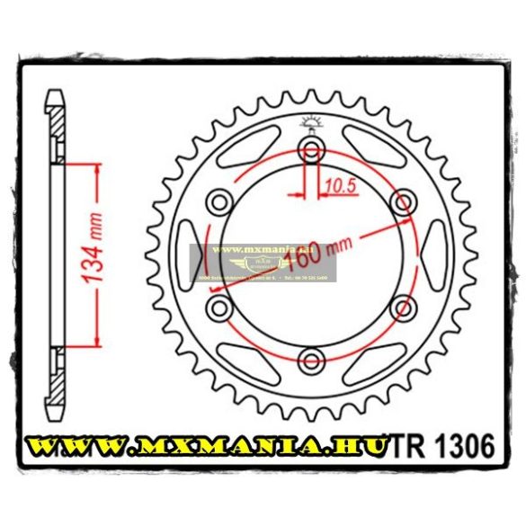 JT Sprockets hátsó lánckerék,1306, Honda CBR/RC51/VTR