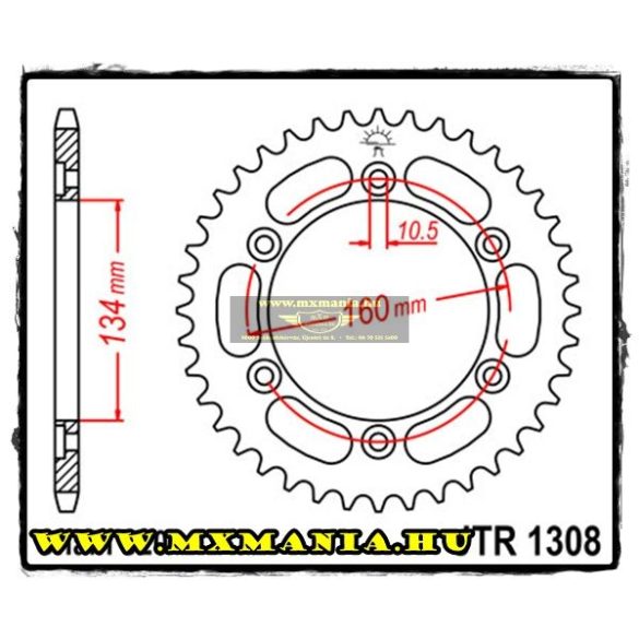 JT Sprockets hátsó lánckerék, 1308, Honda Road CBR/RC51/VTR