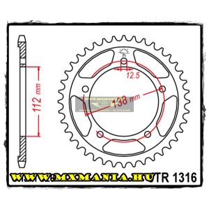 JT Sprockets hátsó lánckerék, 1316, Honda Road CB/CBR500