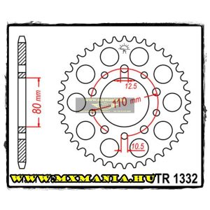 JT Sprockets hátsó lánckerék, 1332, Honda Road, Triumph Road motorokhoz