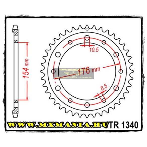 JT Sprockets hátsó lánckerék, 1340, Honda Road VFR/CB