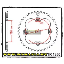 JT Sprockets hátsó lánckerék, 1350, Honda ATV TRX/ATC