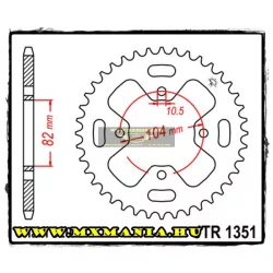 JT Sprockets hátsó lánckerék, 1351, Honda ATV ATC350 X