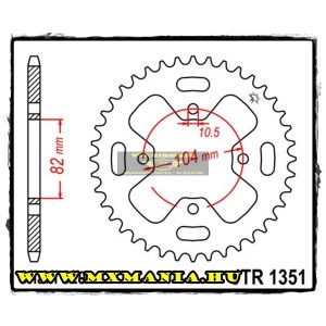 JT Sprockets hátsó lánckerék, 1351, Honda ATV ATC350 X