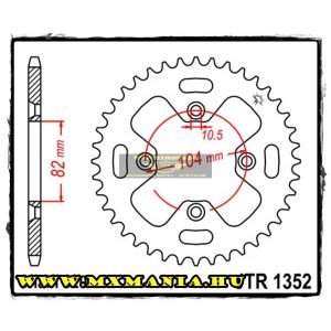 JT Sprockets hátsó lánckerék, 1352, Honda ATV ATC350 X