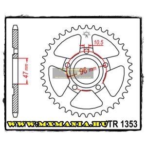 JT Sprockets hátsó lánckerék, 1353, Honda ATV ATC200 X