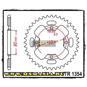 JT Sprockets hátsó lánckerék, 1354, Honda ATV ATC200 X