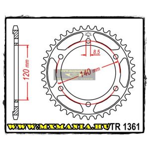 JT Sprockets hátsó lánckerék, 1361, Honda Road XLR250