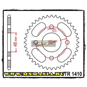 JT Sprockets hátsó lánckerék, 1410, Kawasaki ATV KLF110