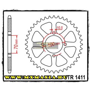 JT Sprockets hátsó lánckerék, 1411, Kawasaki ATV KLT