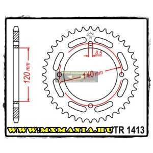 JT Sprockets hátsó lánckerék, 1413, Kawasaki ATV KXF250