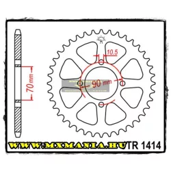 JT Sprockets hátsó lánckerék, 1414, Kawasaki ATV KSF/KEF