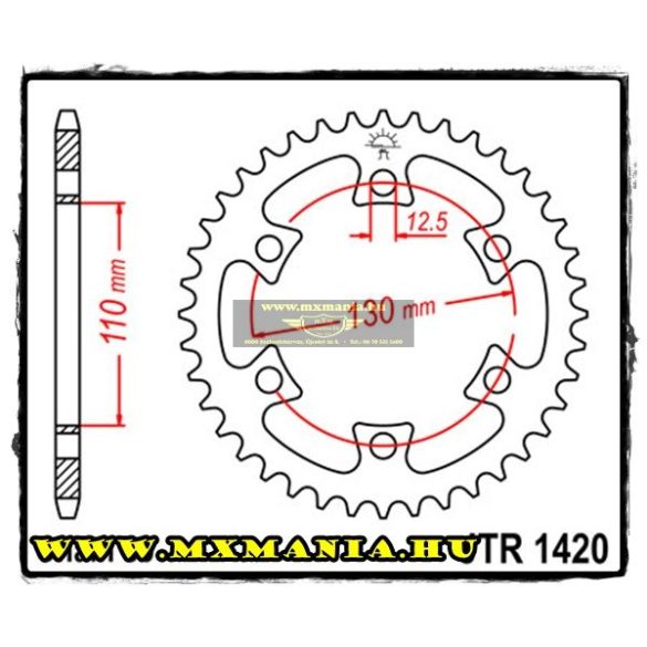 JT Sprockets hátsó lánckerék, 1420, Bombardier ATV DS650