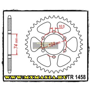 JT Sprockets hátsó lánckerék, 1458, Kawasaki Off Road KE/KL