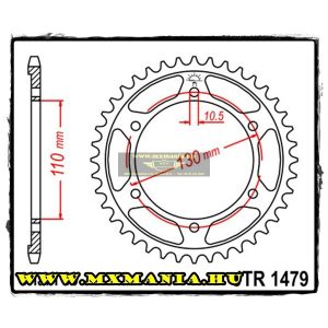 JT Sprockets hátsó lánckerék, 1479, Yamaha Road YZF R1