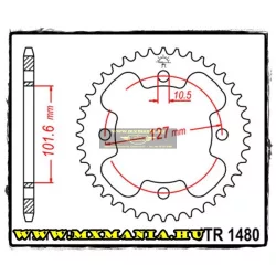 JT Sprockets hátsó lánckerék, 1480, 