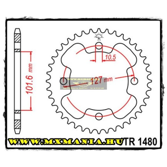 JT Sprockets hátsó lánckerék, 1480, 