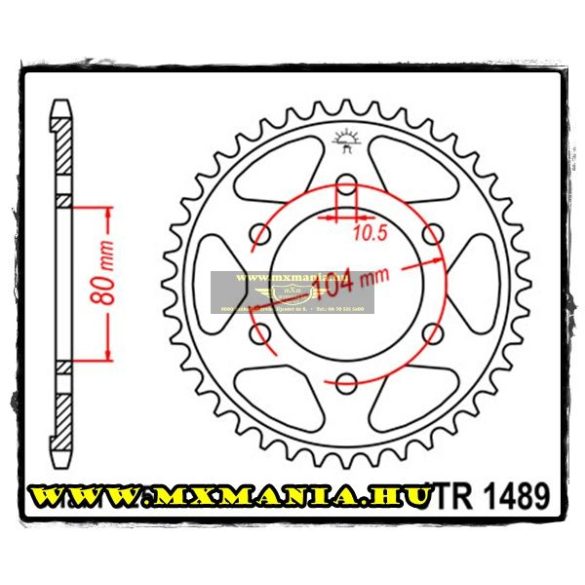 JT Sprockets hátsó lánckerék, 1489, Kawasaki utcai motorokhoz