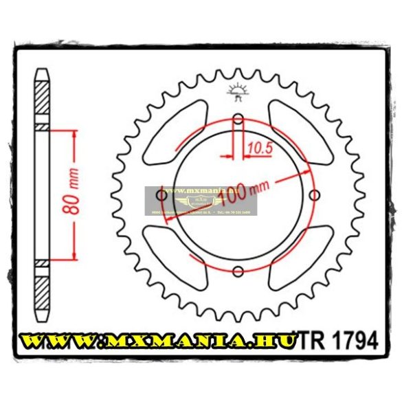 JT Sprockets hátsó lánckerék, 1794, Suzuki Road GZ125 Marauder