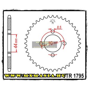 JT Sprockets hátsó lánckerék, 1795, Kawasaki ATV KSF80, Suzuki ATV LT80