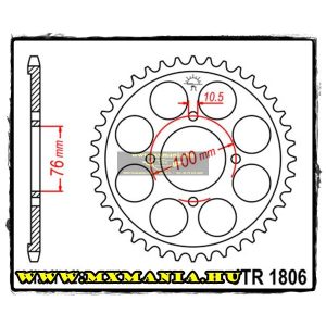 JT Sprockets hátsó lánckerék, 1806, Suzuki Road RG/VL125