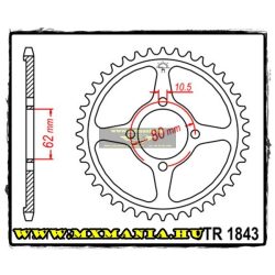   JT Sprockets hátsó lánckerék, 1843, Yamaha Off Road TT-R125