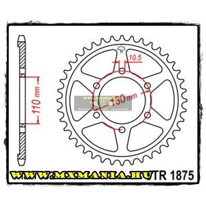 JT Sprockets hátsó lánckerék, 1875, Yamaha Road YZF-R6